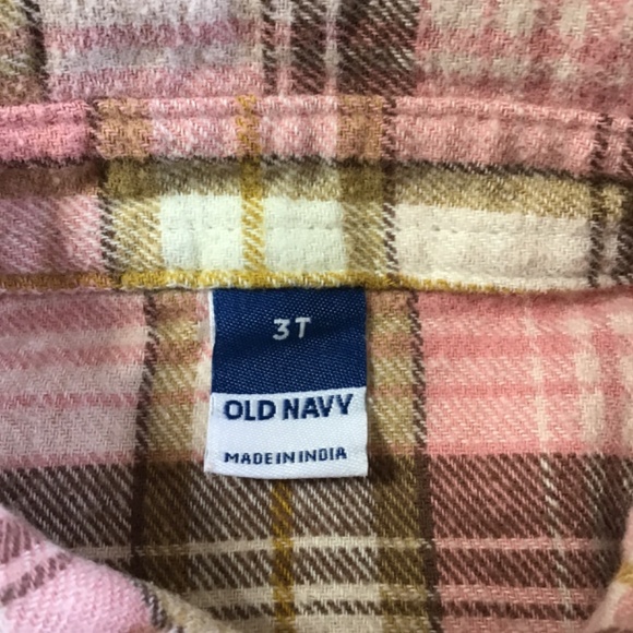 Old Navey, Girls Pink and Camel Flannel Shirt, Size 3T - Picture 3 of 5
